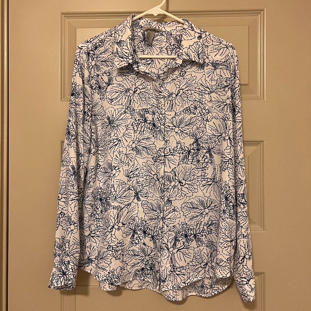 H&M Women's Floral Button-Down Blouse